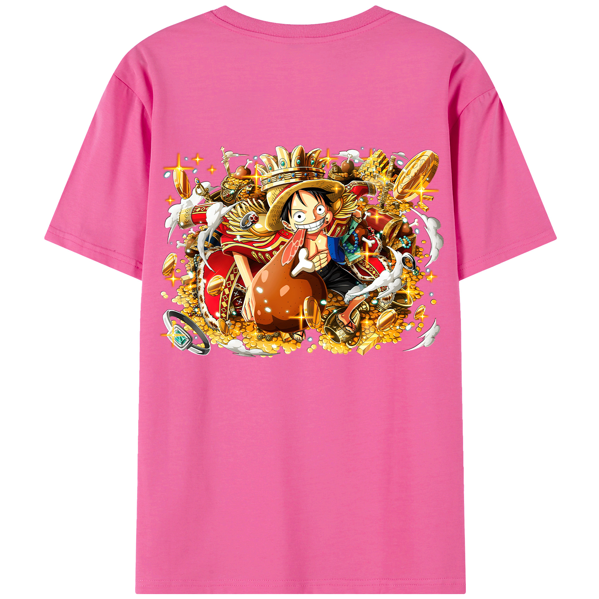 ワンピース モンキー・D・ルフィ ONE PIECE Monkey D. Luffy レディース半袖Tシャツ(バックプリント)